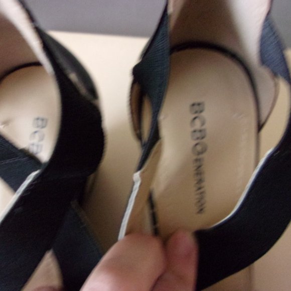 BCBGeneration Black Zebra Patent Leather Wedge - Picture 2 of 7